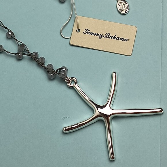 Tommy Bahama Starfish Treasure Pendant Dowarm Beads Necklace Silver Unis… - Picture 5 of 9
